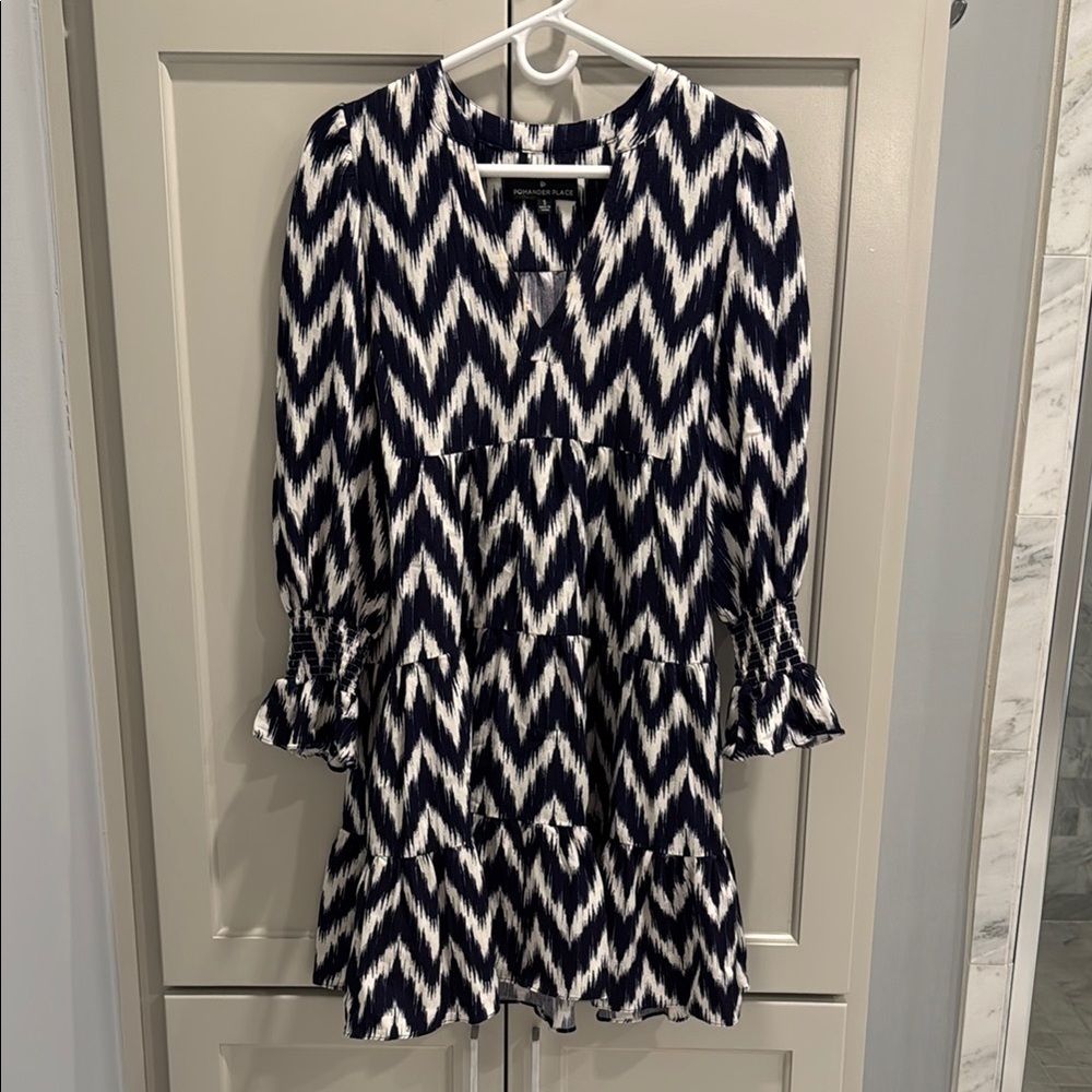 Pomander Place Black and White Bell Sleeve Sundress